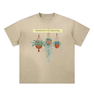 Breathe into your Becoming Hand-Frayed SunfadeT-Shirt