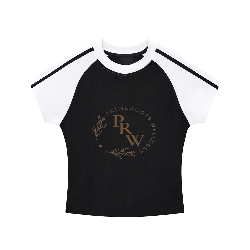 Contrast Stripes Bodycon Raglan  Sleeve T-Shirt