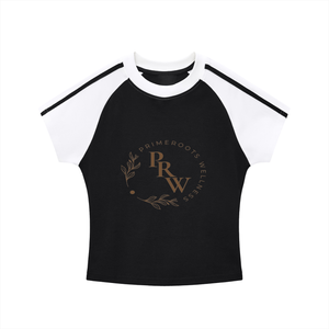 Contrast Stripes Bodycon Raglan  Sleeve T-Shirt