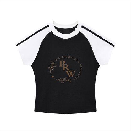 Contrast Stripes Bodycon Raglan  Sleeve T-Shirt