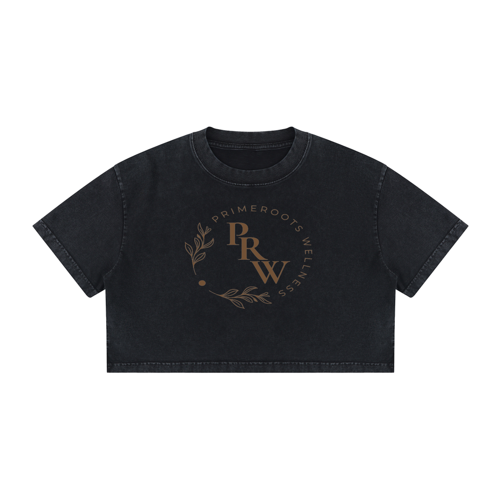 Women's Mineral Wash Cotton Crop T-Shirt
