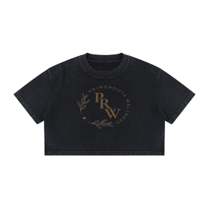 Women's Mineral Wash Cotton Crop T-Shirt
