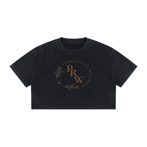Women's Mineral Wash Cotton Crop T-Shirt
