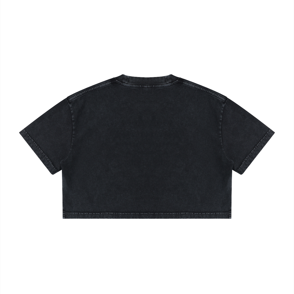 Women's Mineral Wash Cotton Crop T-Shirt