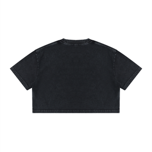 Women's Mineral Wash Cotton Crop T-Shirt